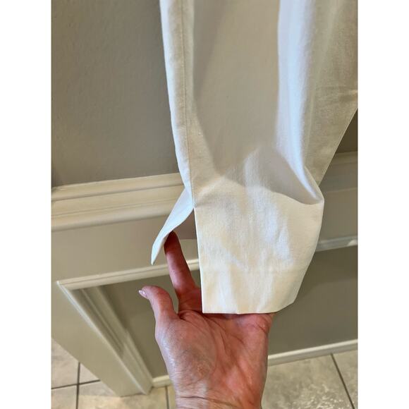 Rivamonti Women's White Side Zip Stretch Size 12 Ankle Pants - Picture 2 of 7